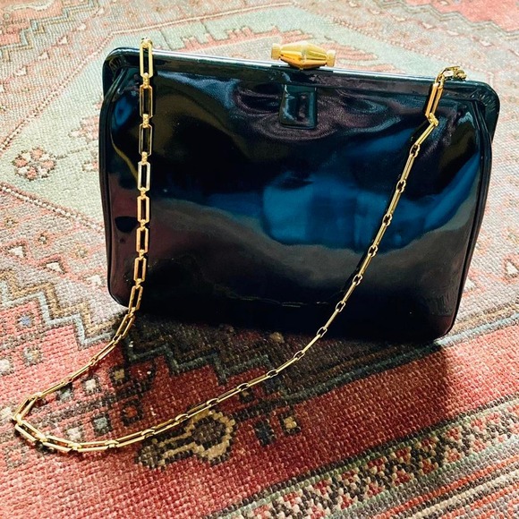 Stunning 60s vintage Coblentz Faux Patent Leather Purse - Picture 1 of 3